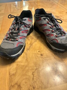 Merrell Men's Grey and Red Trail Sneakers Vibram Soles